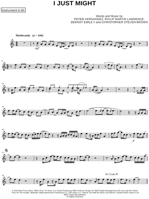 I Just Might - Bb Instrument & Piano