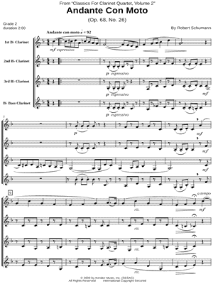 Andante Con Moto - Clarinet Quartet