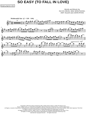 So Easy (To Fall in Love) - Eb Instrument & Piano