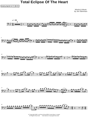 Total Eclipse of the Heart - Bass Clef Instrument & Piano