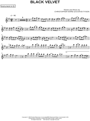 Black Velvet - Eb Instrument & Piano
