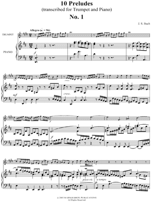 Collection: Ten Bach Preludes for Trumpet with Piano Accompaniment