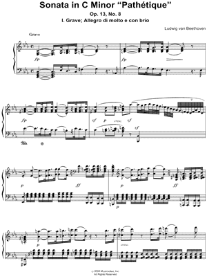 Collection: Piano Sonata No. 8 in C Minor "Pathétique"