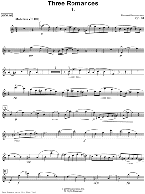 Collection: Three Romances, Opus 94, No. 1 - Violin & Piano