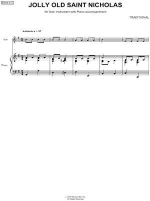 Collection: Jolly Old Saint Nicholas - Eb Instrument & Piano