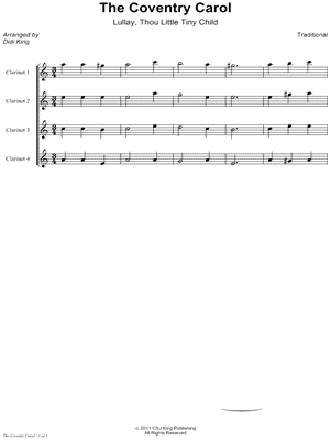 Collection: The Coventry Carol - Clarinet Quartet