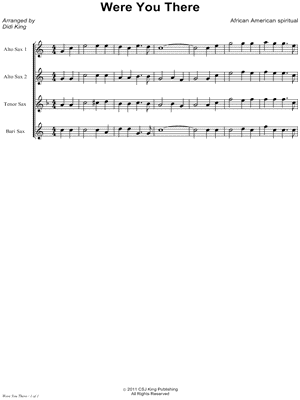 Collection: Were You There? - Saxophone Quartet