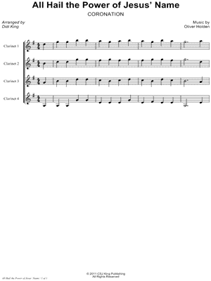 Collection: All Hail the Power of Jesus' Name - Clarinet Quartet