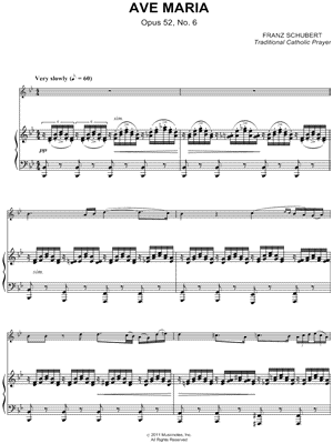 Collection: Ave Maria, Opus 52, No. 6 - C Instrument & Piano
