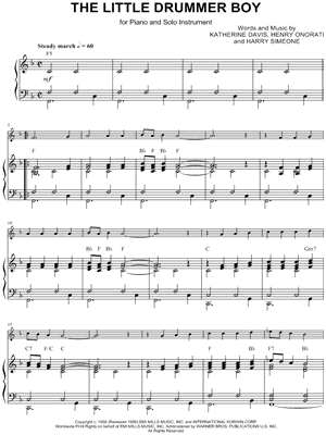 Collection: The Little Drummer Boy - F Instrument & Piano