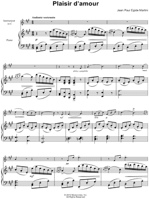 Collection: Plaisir d'Amour - Bass Clef Instrument & Piano