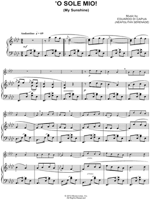 Collection: 'O Sole Mio - Bass Clef Instrument & Piano
