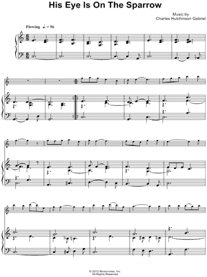 Collection: His Eye Is on the Sparrow - C Instrument & Piano