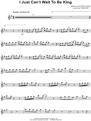 Collection: I Just Can't Wait to Be King - C Instrument &Piano