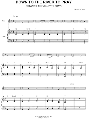 Collection: Down To the River To Pray - Eb Instrument & Piano