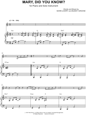 Collection: Mary, Did You Know? - C Instrument & Piano