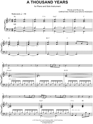 Collection: A Thousand Years - Bb Instrument & Piano