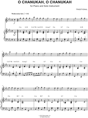 Collection: O Chanukah, O Chanukah - F Instrument & Piano