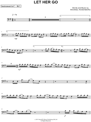 Collection: Let Her Go - Bass Clef Instrument & Piano