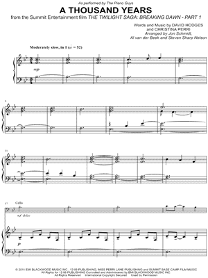 Collection: A Thousand Years - Cello & Piano