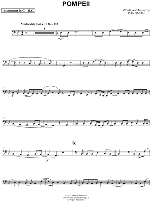 Collection: Pompeii - Bass Clef Instrument & Piano