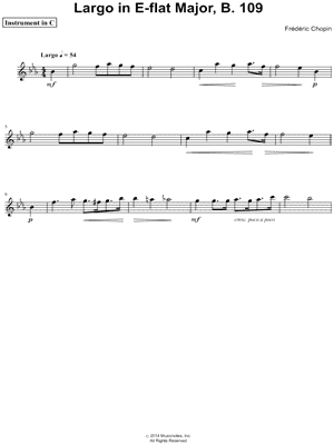 Collection: Chopin's Largo in Eb Major, B. 109 - C Instrument & Piano