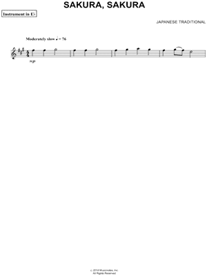 Collection: Sakura, Sakura - Eb Instrument & Piano