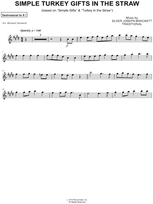 Collection: Simple Turkey Gifts In the Straw - Eb Instrument & Piano