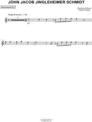 Collection: John Jacob Jingleheimer Schmidt - C Instrument & Piano