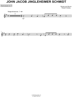 Collection: John Jacob Jingleheimer Schmidt - F Instrument & Piano