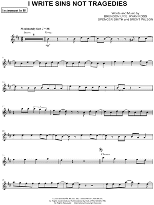 Collection: I Write Sins Not Tragedies - Bb Instrument & Piano