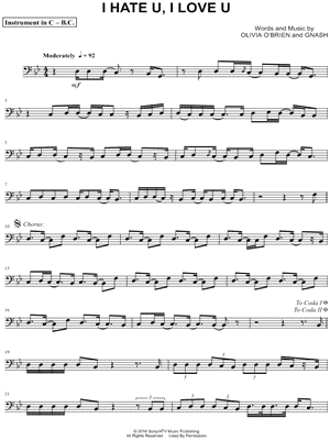 Collection: I Hate U, I Love U - Bass Clef Instrument & Piano