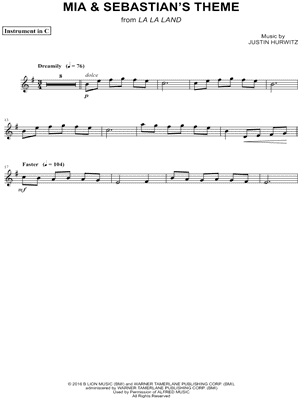 Collection: Mia & Sebastian's Theme - C Instrument & Piano