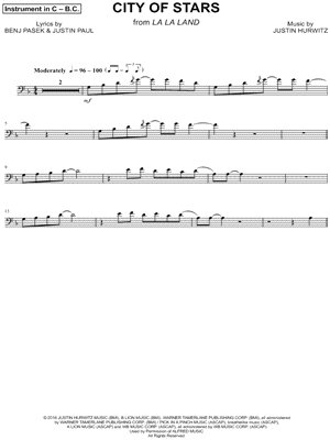 Collection: City of Stars [Sebastian Solo] - Bass Clef Instrument & Piano