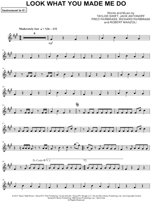 Collection: Look What You Made Me Do - Eb Instrument & Piano