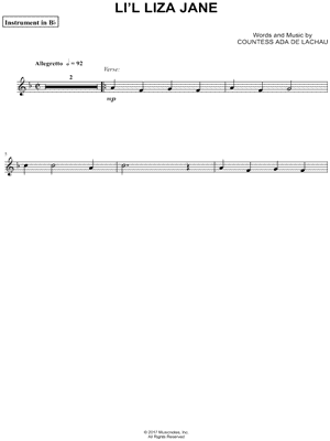 Collection: Li'l Liza Jane - Bb Instrument & Piano