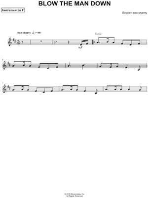Collection: Blow the Man Down - F Instrument & Piano