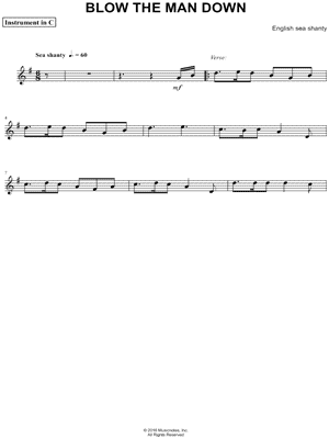 Collection: Blow the Man Down - C Instrument & Piano