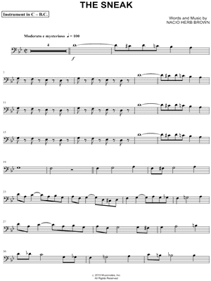 Collection: The Sneak - Bass Clef Instrument & Piano