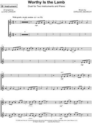 Collection: Worthy Is the Lamb - Bb Instrument Duet & Piano