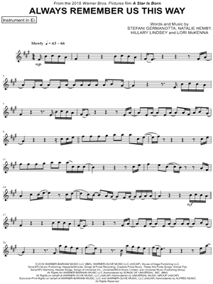 Collection: Always Remember Us This Way - Eb Instrument & Piano
