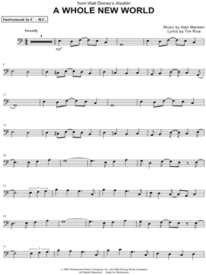 Collection: A Whole New World - Bass Clef Instrument & Piano
