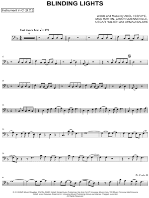 Collection: Blinding Lights - Bass Clef Instrument & Piano