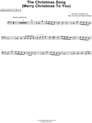 Collection: The Christmas Song (Chestnuts Roasting on an Open Fire) - Bass Clef Instrument & Piano