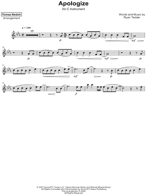 Collection: Apologize - C Instrument & Piano