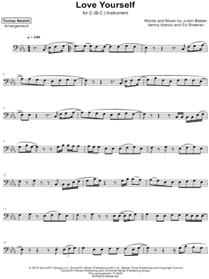 Collection: Love Yourself - Bass Clef Instrument & Piano