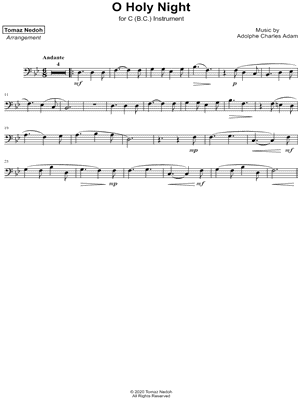Collection: O Holy Night - Bass Clef Instrument & Piano