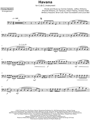 Collection: Havana - Bass Clef Instrument & Piano