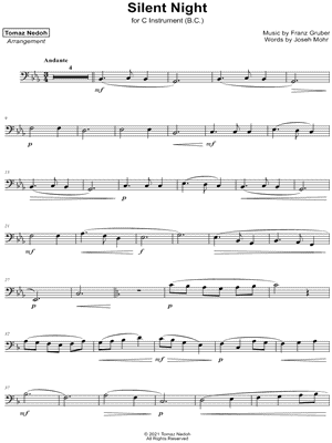 Collection: Silent Night - Bass Clef Instrument & Piano