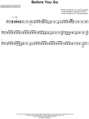 Collection: Before You Go - Bass Clef Instrument & Piano